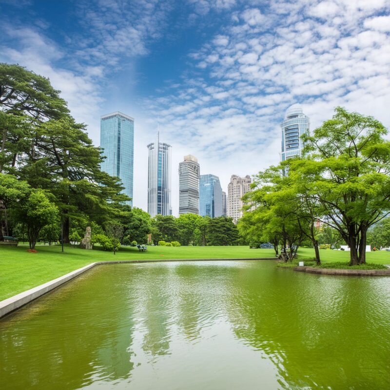 都市の中の大きな公園